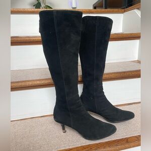 Coach Black Suede Heeled Boots